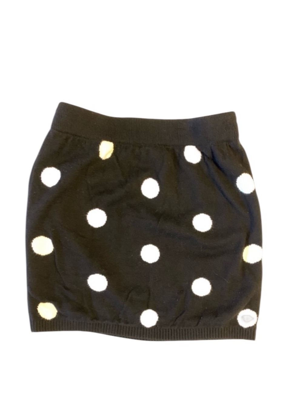 Old Navy Skirt Double Knit Black with White Polka Dots Girls Size Med 8